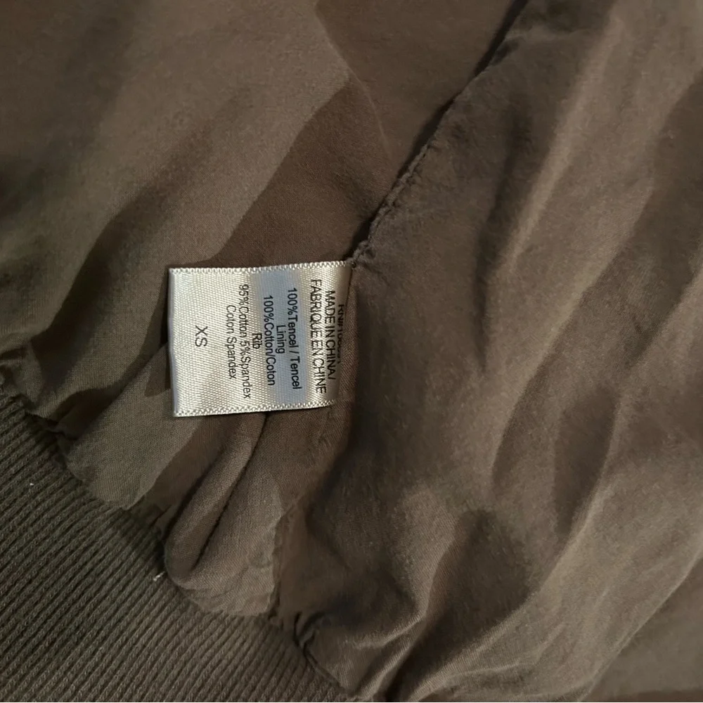 Young Fabulous & Broke Women’s Utility Bomber Jacket XS Khaki Short Zip Front‎
